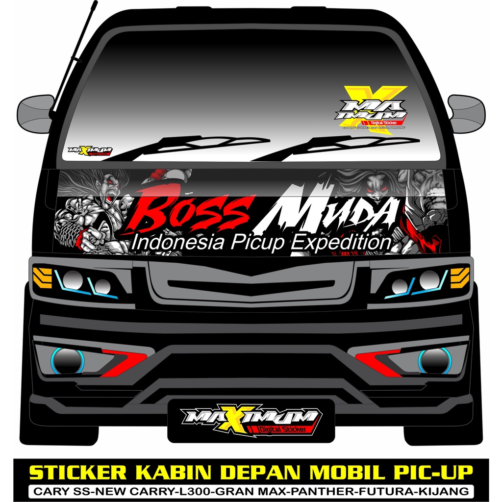 Sticker kabin Depan Mobil PIckup Grandmax / Sticker kabin depan Grandmax-Duniasticker-06