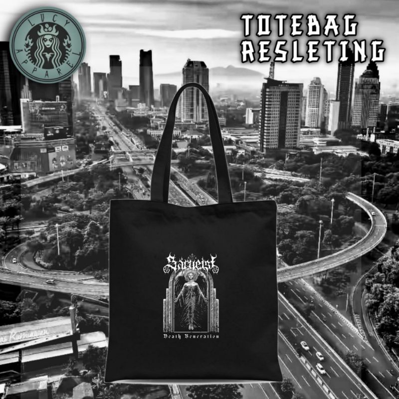 Tote bag Band Seringai totebag resleting canvas Band Seringai / tas jinjing hitam polos vintage