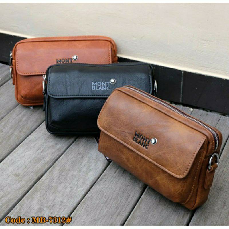 Handbag selempang tali panjang pendek montblanc pria/wanita import