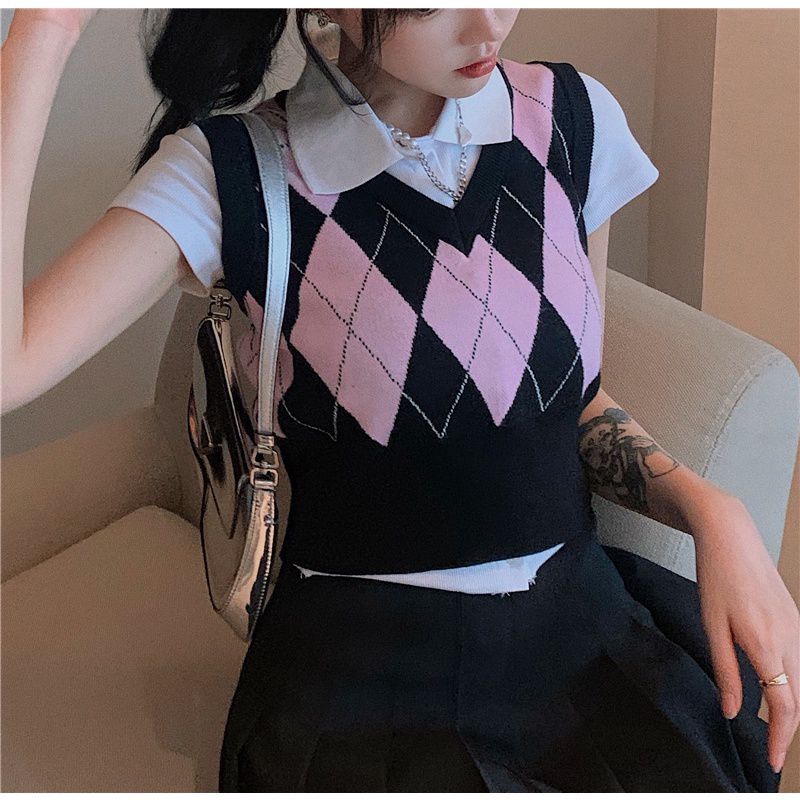 Rompi V Neck Korea / Rompi Rajut /Vest Rajut PREMIUM