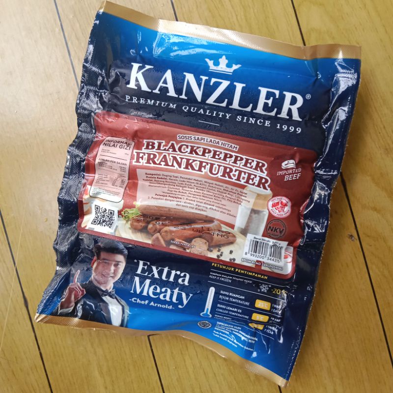 

Kanzler Blackpepper Frankfurter 300Gram Kanzler Sosis Sapi Lada Hitam