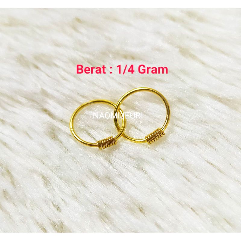 ANTING BAYI, BABY NEW BORN EMAS MUDA SEPEREMPAT GRAM