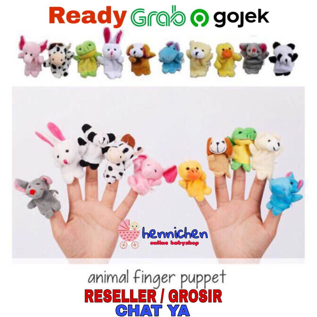 1 Pcs Boneka Jari Keluarga Mainan Edukasi Animal Finger Puppet