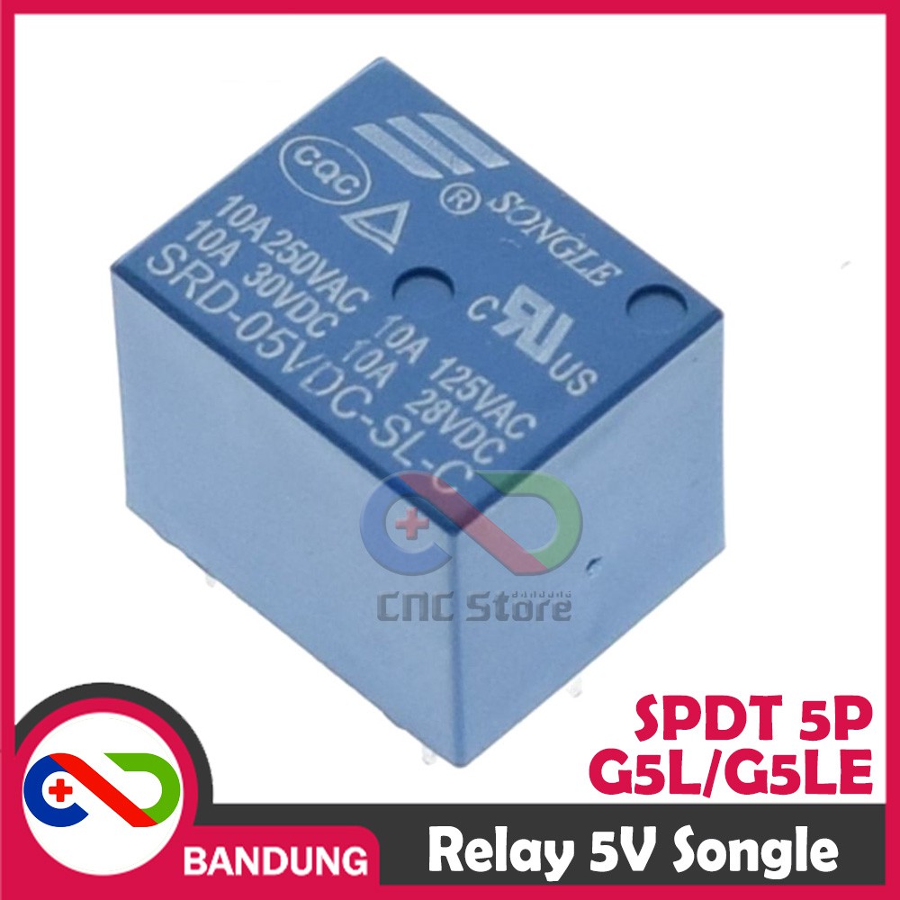 RELAY SONGLE 5V 10A SRD-05VDC-SL-C 5 PIN 5P G5L G5LE