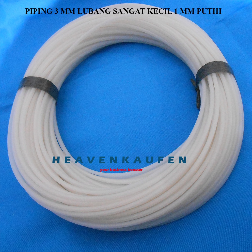 Selang Piping Total 3 mm Lubang Sangat Kecil 1 mm Untuk List Rangka Tas Jok Kursi Dll Harga Per Roll isi 36 Meter Putih Kode WY