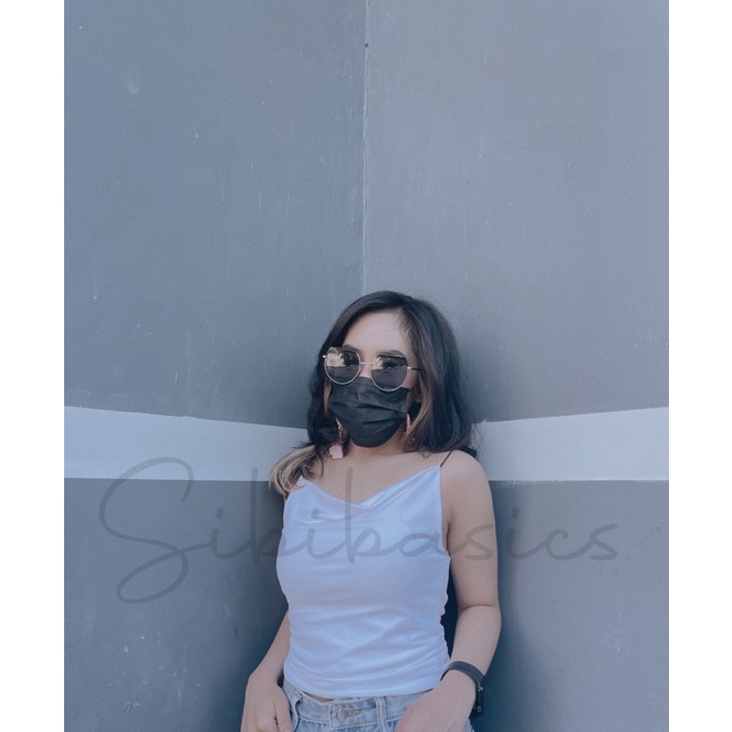 SIBIBASICS - Tank Top Wanita Jersey Tali Spaghetti Double Layer Streach Bisa Melar Premium Korea Sexy