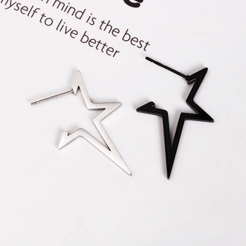 Anting Bentuk Bintang Bahan Stainless Steel Gaya Eropa Amerika