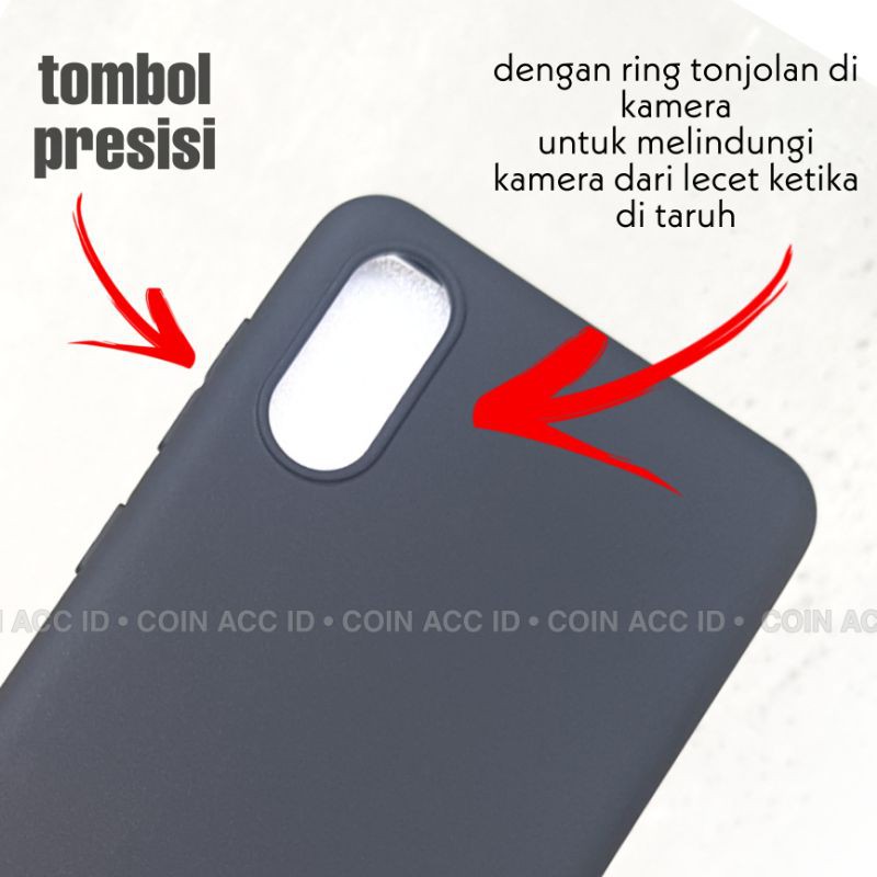 soft case slim fit SAMSUNG A02 2021 ( ORIGINAL Black MATTE CASE silicon ) warna hitam polos