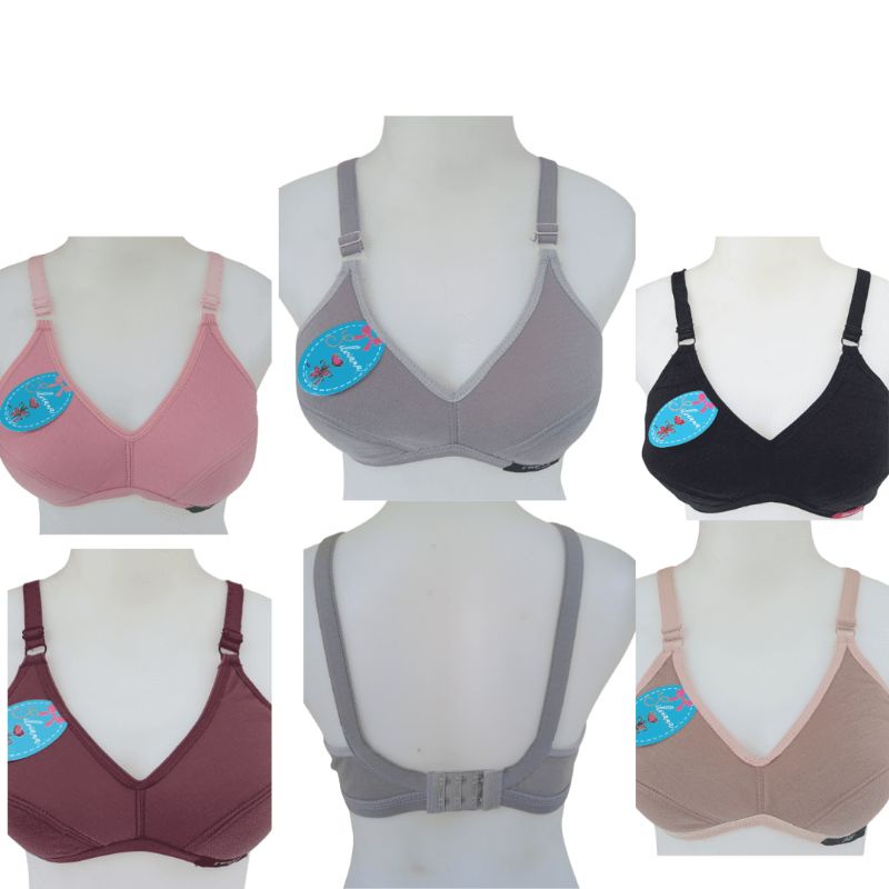 Isi 2 Pcs dan 3 Pcs Bh Sport Katun Ukuran 34 36 38 40 42 untuk Dewasa Dan Remaja Jumbo Warna Hitam A