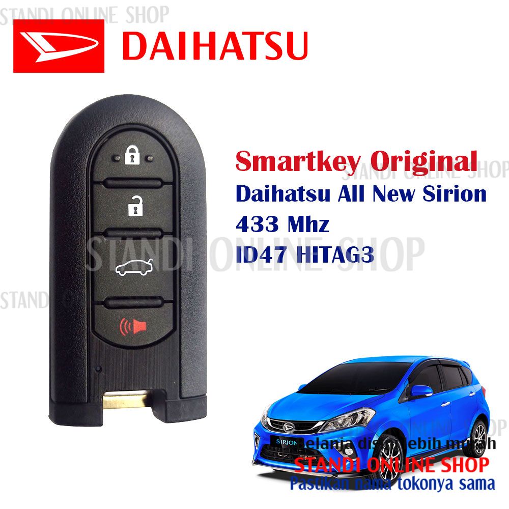 Remote Set Komplit Kunci Smartkey Daihatsu All New Sirion Original