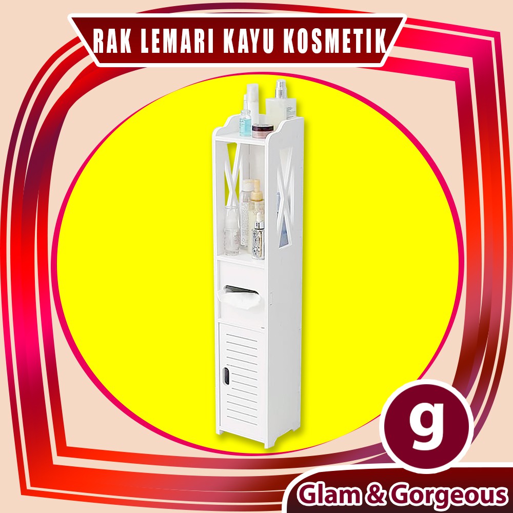 Lemari Kayu WPC Rak Kamar Mandi Portable Minimalis Serbaguna DC017