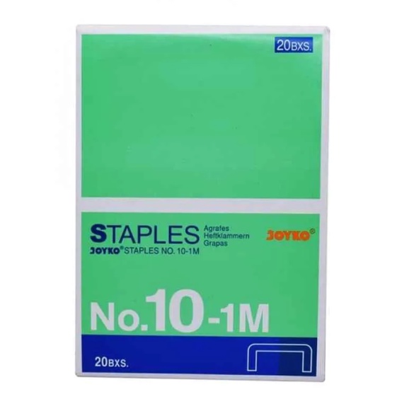 

Baru Isi Staples Joyko No. 10M / Steples Kecil / Isi Stapler / Isi Stepler ( 1 Pack 20 Box )