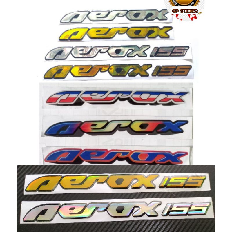 sticker timbul emblem logo yamaha aerox 155 thailand twotone gold chrome variasi termurah
