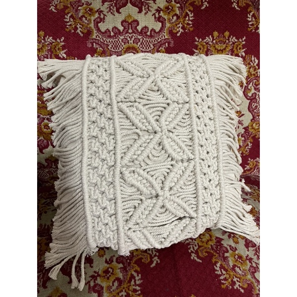 READY STOK) macrame sarung bantal/ macrame cover bantal/Dekorasi rumah