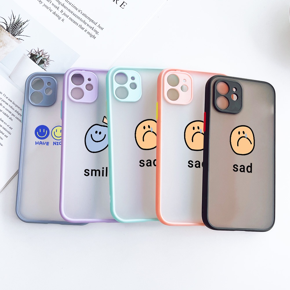 Hard Case Motif Smiley Untuk Iphone 11 12 13 Pro Max Mini X XS Max XR 7 8 6 6S Plus SE 2020