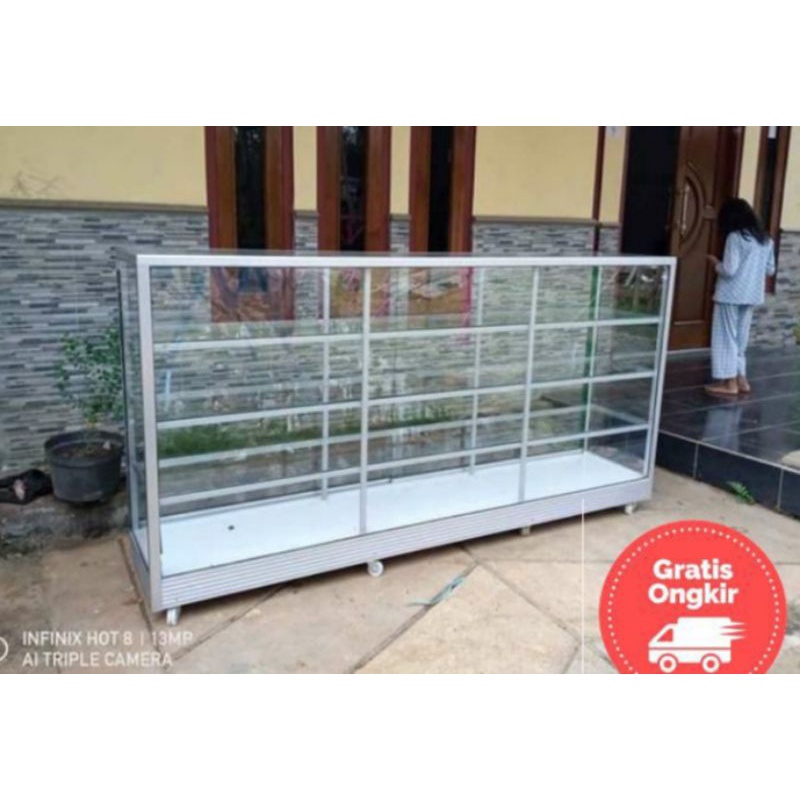Etalase Toko 2m / Etalase Kaca / Etalase Jualan