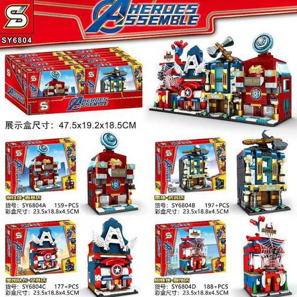 Brick Block Sy 6804A-D Super Heroes Avengers 1 Set Terdiri 4 Bh