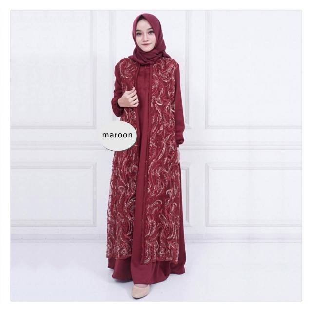 Gamis tile bordir LADY LONGDRESS