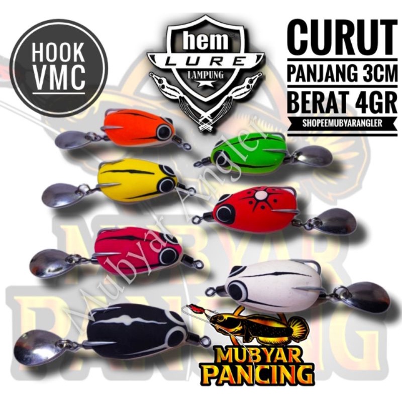 Soft Frog CURUT 3cm Hook VMC Hem Lure Lampung