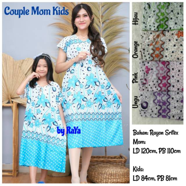 HARGA SEPAKET | DASTER COUPLE IBU DAN ANAK BAHAN ADEM SIZE JUMBO XXXL