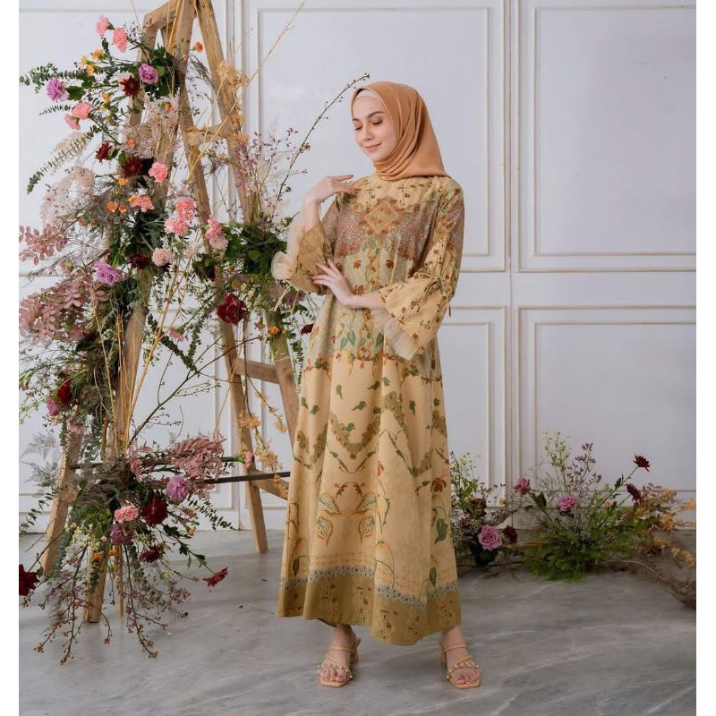 Maharani dress brown XL by geulis.id