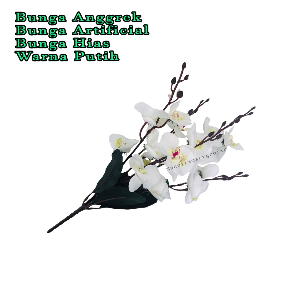 Bunga anggrek * anggrek kain * bunga artificial * bunga hias* Warna putih