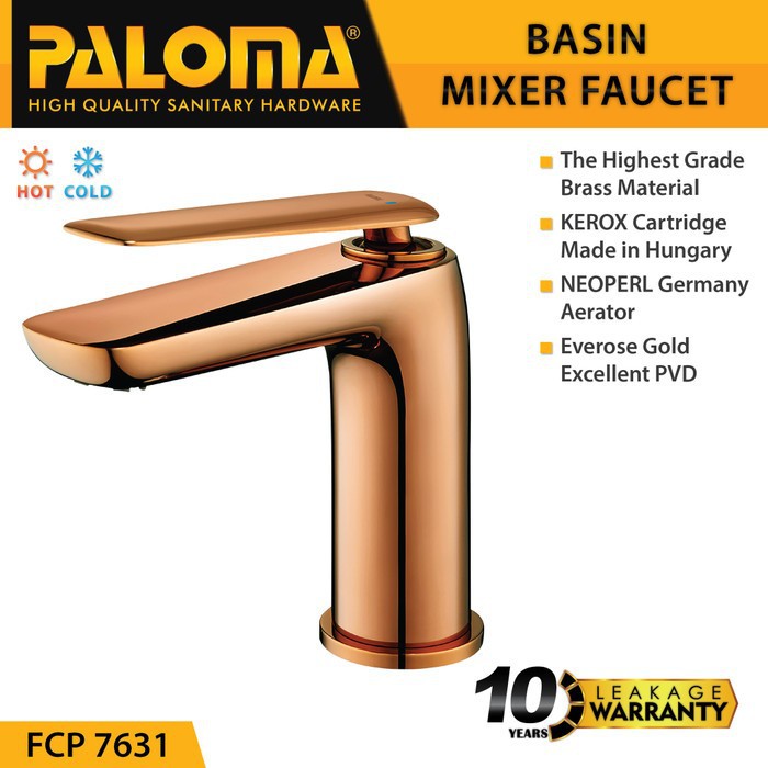 PALOMA FCP 7631 Keran Mixer Wastafel Panas Dingin Kran Air ROSE GOLD