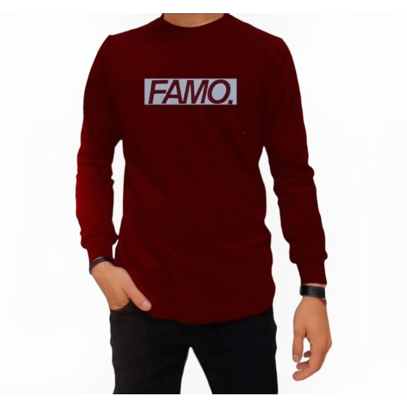 Kaos Pria Lengan Panjang Merah