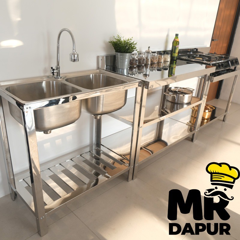 Bak Cuci Piring Mr Dapur MW 50 Portable Knock Down Stainless Original