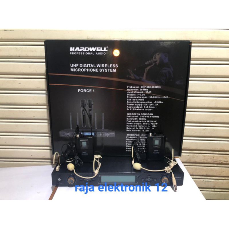 mic wireless hardwell Force1.2clip on+2headset.original