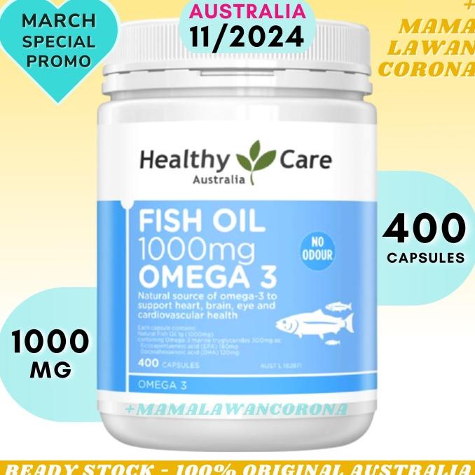 HEALTHY CARE Fish Oil 1000mg Omega 3 400 Fish Oil 1000 mg Omega 3 1000 - Botol Sempurna Lc