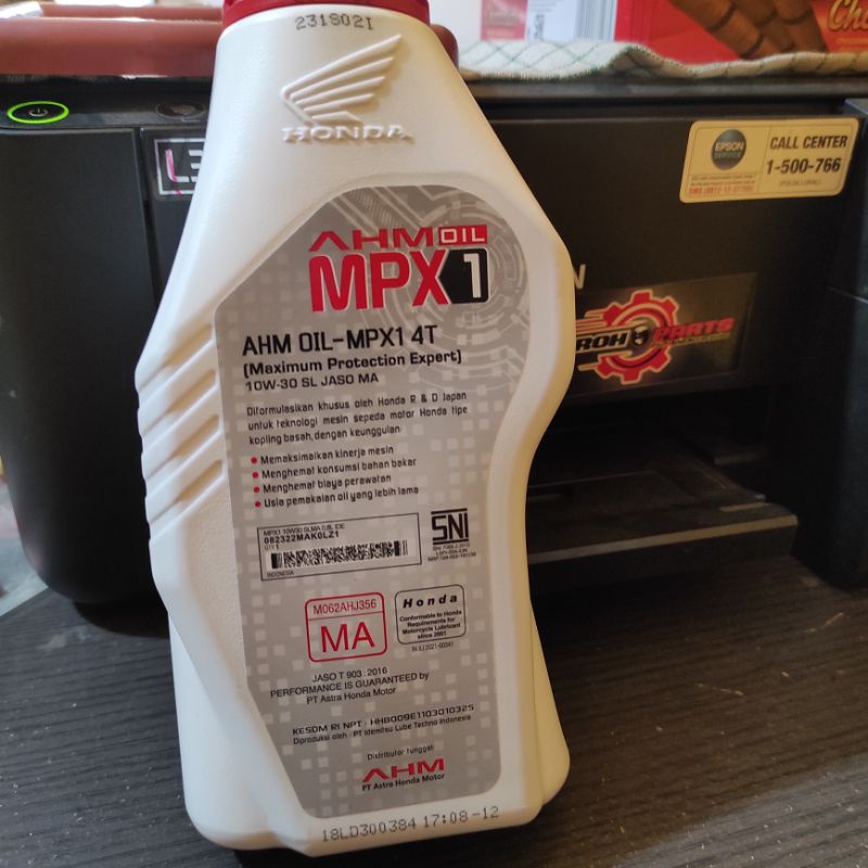 AHM Oil MPX1 0,8 Liter 10W-30 SL JASO MA Original Asli Honda