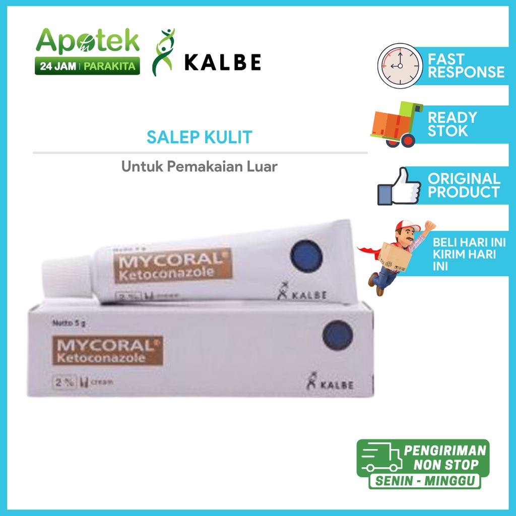 Mycoral Cream / Mycoral Krim / Salep Kulit / Antijamur / Antibakteri