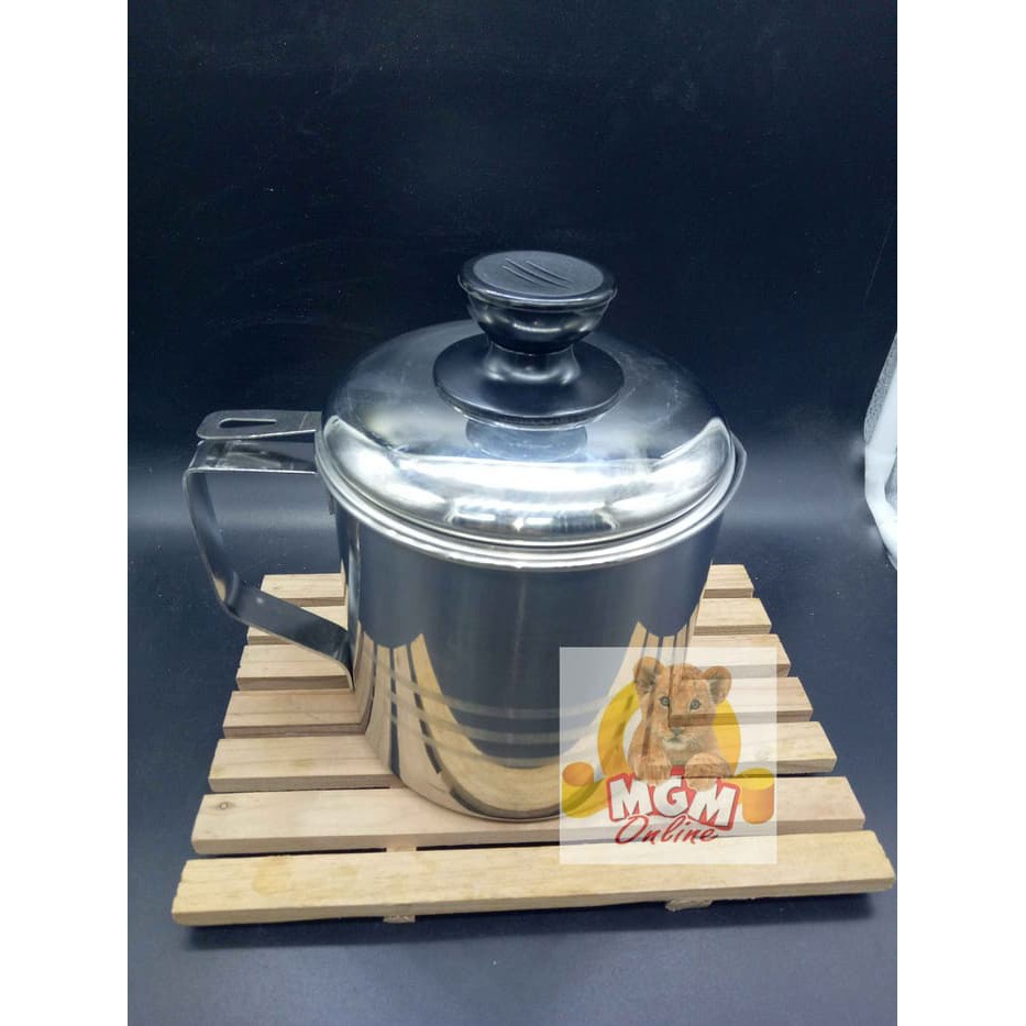 Tempat saringan Minyak Jelantah TEBAL / Oilpot Stainless 12CM