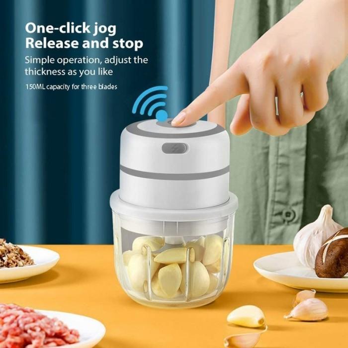 Blender Mini Portable Wireless 1 CUP 300 ml Bahan Kaca Chopper Electric Mixer / Mini Chopper Otomati