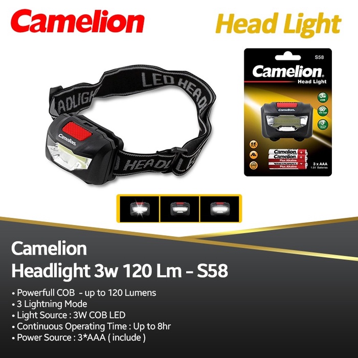 Camelion Senter kepala LED S58 Head Light Lamp