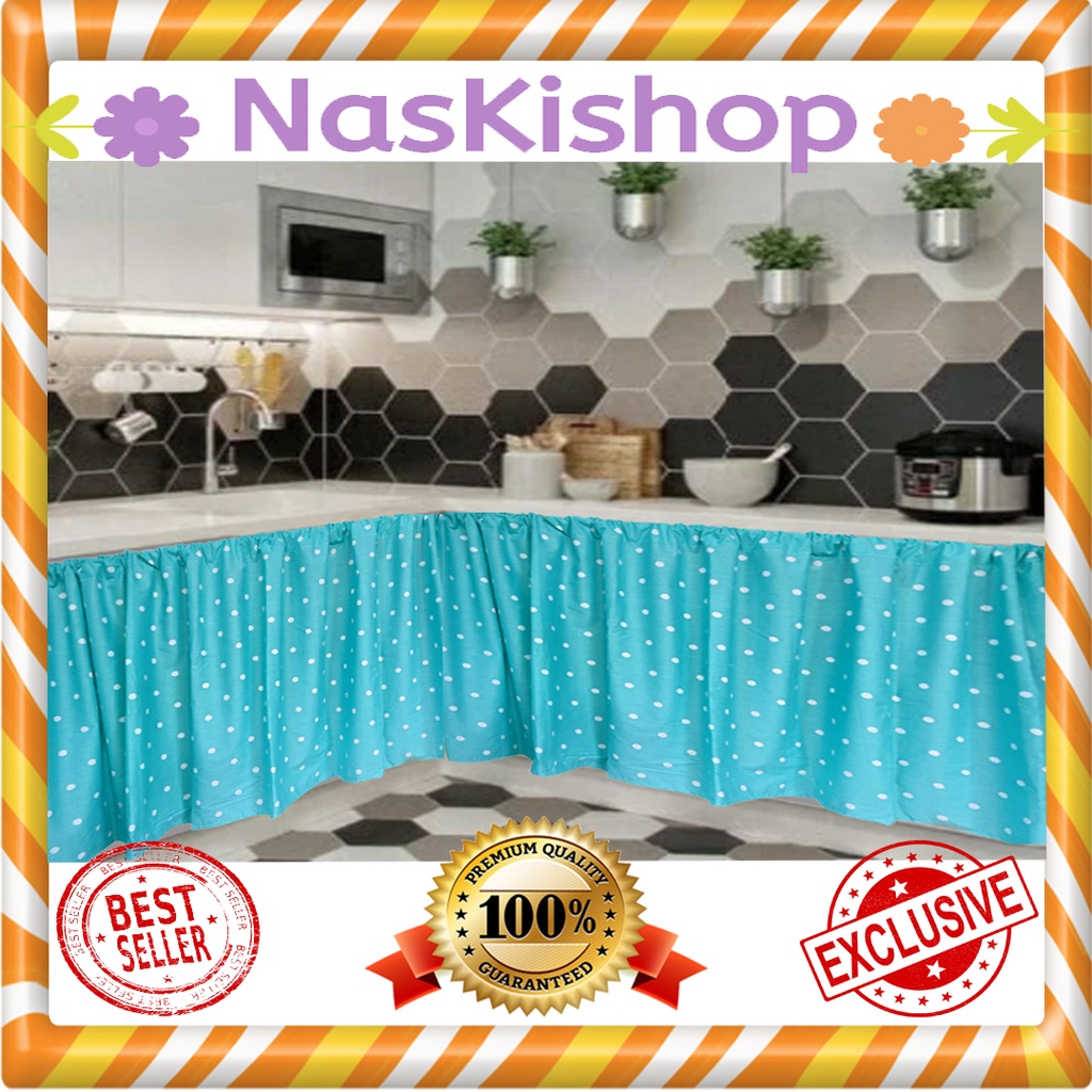 Gorden kolong dapur hordeng kolong dapur polkadot TERLARIS