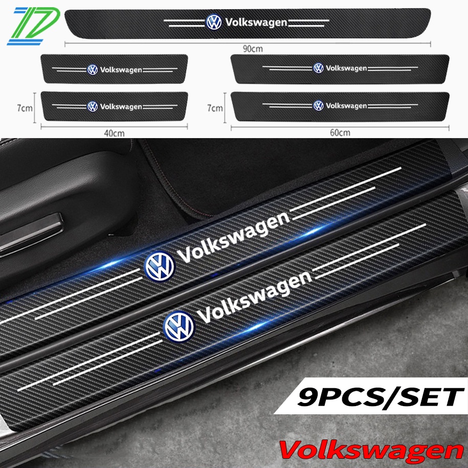 Stiker Strip Pelindung Pintu Mobil Bahan Carbon Fiber Untuk Volkswagen Polo Jetta Golf Mk6 Passat b7 Beetle