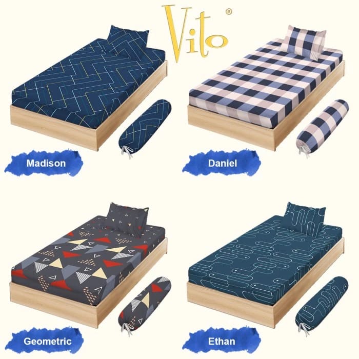 Sprei Vito Uk.120 x 200 Motif Safari, Summer Falmingo, Alphabet Animal, Little Star, Traffic Jam