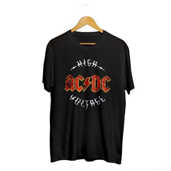 kaos pria/KAOS BAND ACDC HIGH VOLTAGE/kaos band