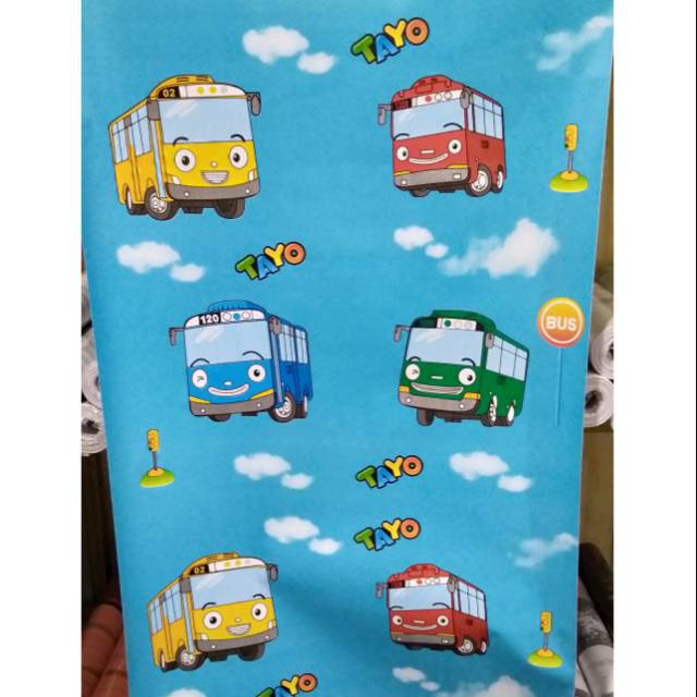 Gudang Wallpaper Sticker Dinding kamar anti air Murah Dan Terbaik Motif Tayo