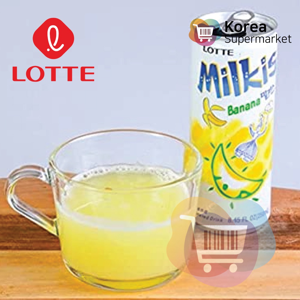 Lotte Milkis Banana 250ml/Susu Soda Rasa Pisang