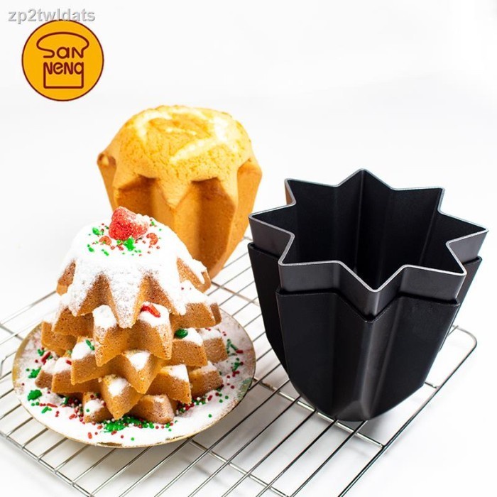 Sanneng SN6806 - Pandoro Pan / Star Cake Mould 16.8cm Non stick Black