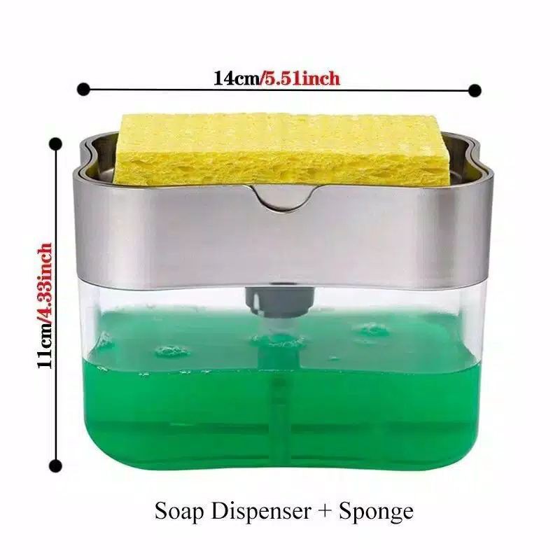 Dispenser Sabun &amp; Holder Spons Cuci Piring 2in1 free sponge