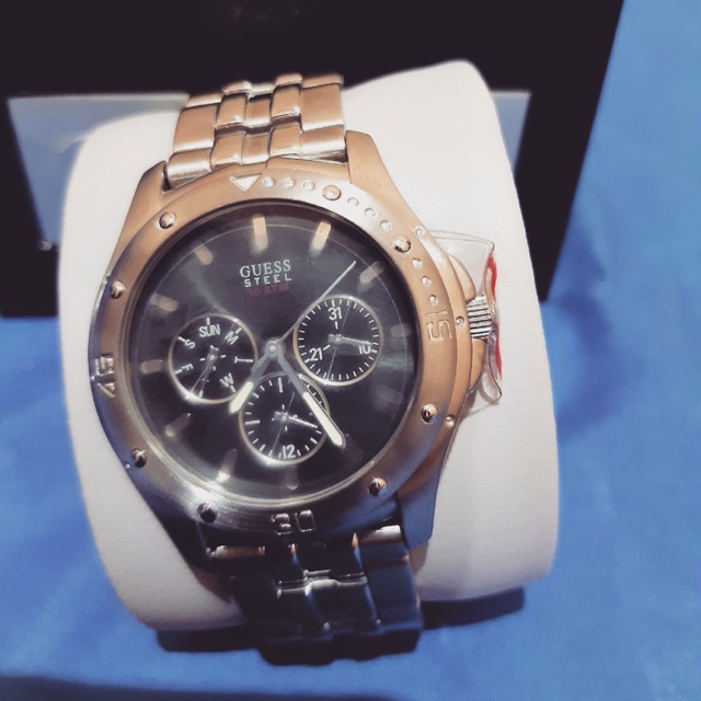 BNIB GUESS Original Jam Tangan Pria Stainless Steel Water Resistance