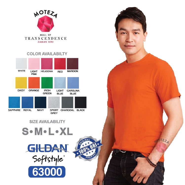 Moteza Kaos Polos Combed 30s Original - GILDAN Softstyle 63000 - WARNA (Warm)