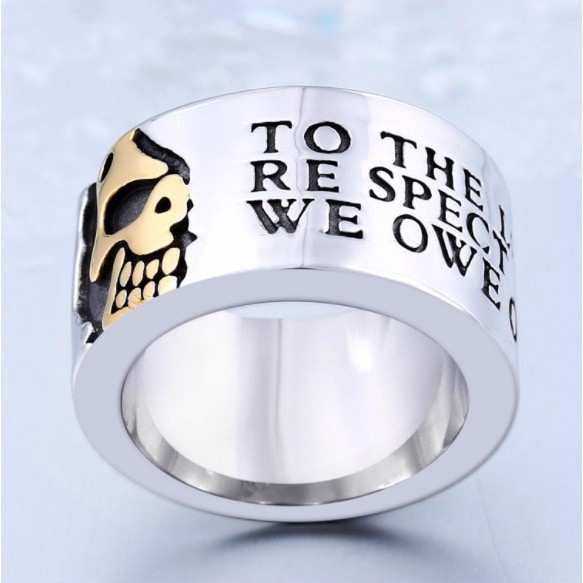 SEUSUK  Cincin Fashion Pria Model Punk Motif Tengkorak Carvin