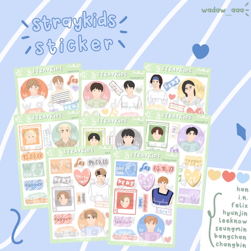 

Stiker Straykids Fanart Fanmade bangchan leeknow changbin seungmin hyunjin felix in han kado KPOP murah pc