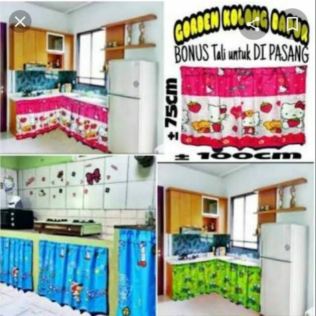 Gorden kolong dapur/gorden dapur/gordern karakter