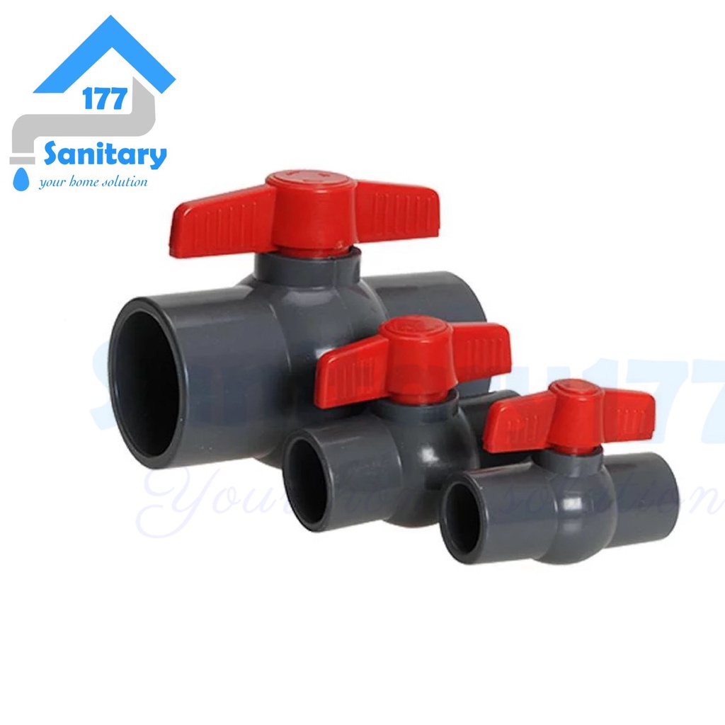 ballvalve Stop kran air Murah polos 1/2 atau 3/4in tanpa drat- Ballvalve 0.5 in Ball Valve PVC sambungan fitting pralon pipe pipa tanpa drat pasang kran/i3